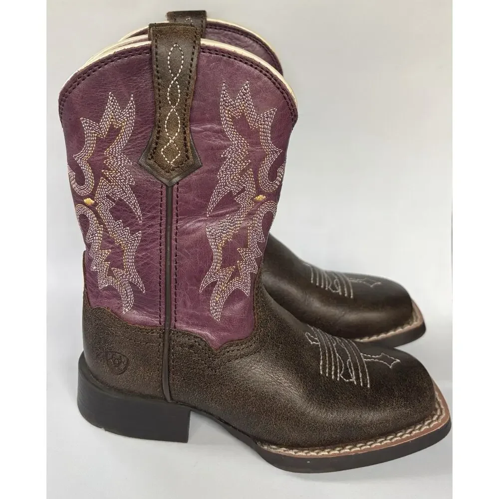 Ariat Youth Children's Western Leather Boots Girl's Size 9 Wiggle Room Fit